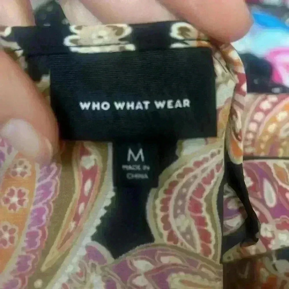 Who What Wear Paisley Maxi Dress Size Print Puff Long Sleeve Dress sz medium M - Picture 5 of 6